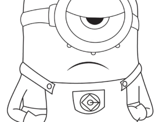 coloriage minion pas content