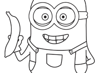 coloriage minion banane