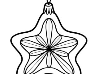coloriage boule de noël étoile