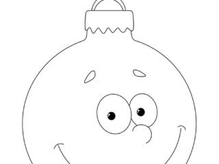 coloriage boule de noël souriante