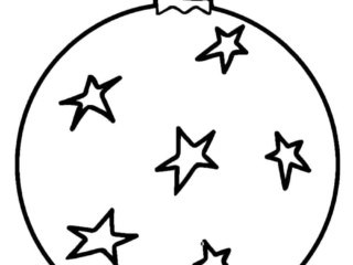 coloriage boule de noël étoiles