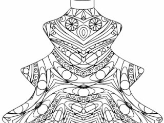 coloriage boule de noël en forme de sapin
