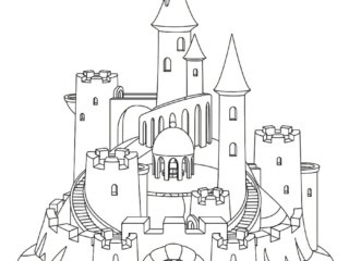château de sable coloriage
