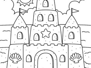 coloriage château de sable