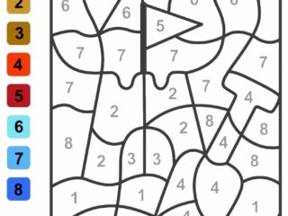 coloriage château de sable par numéros