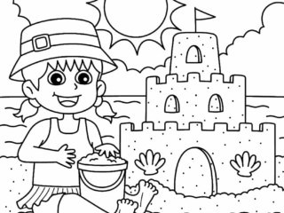 coloriage château de sable
