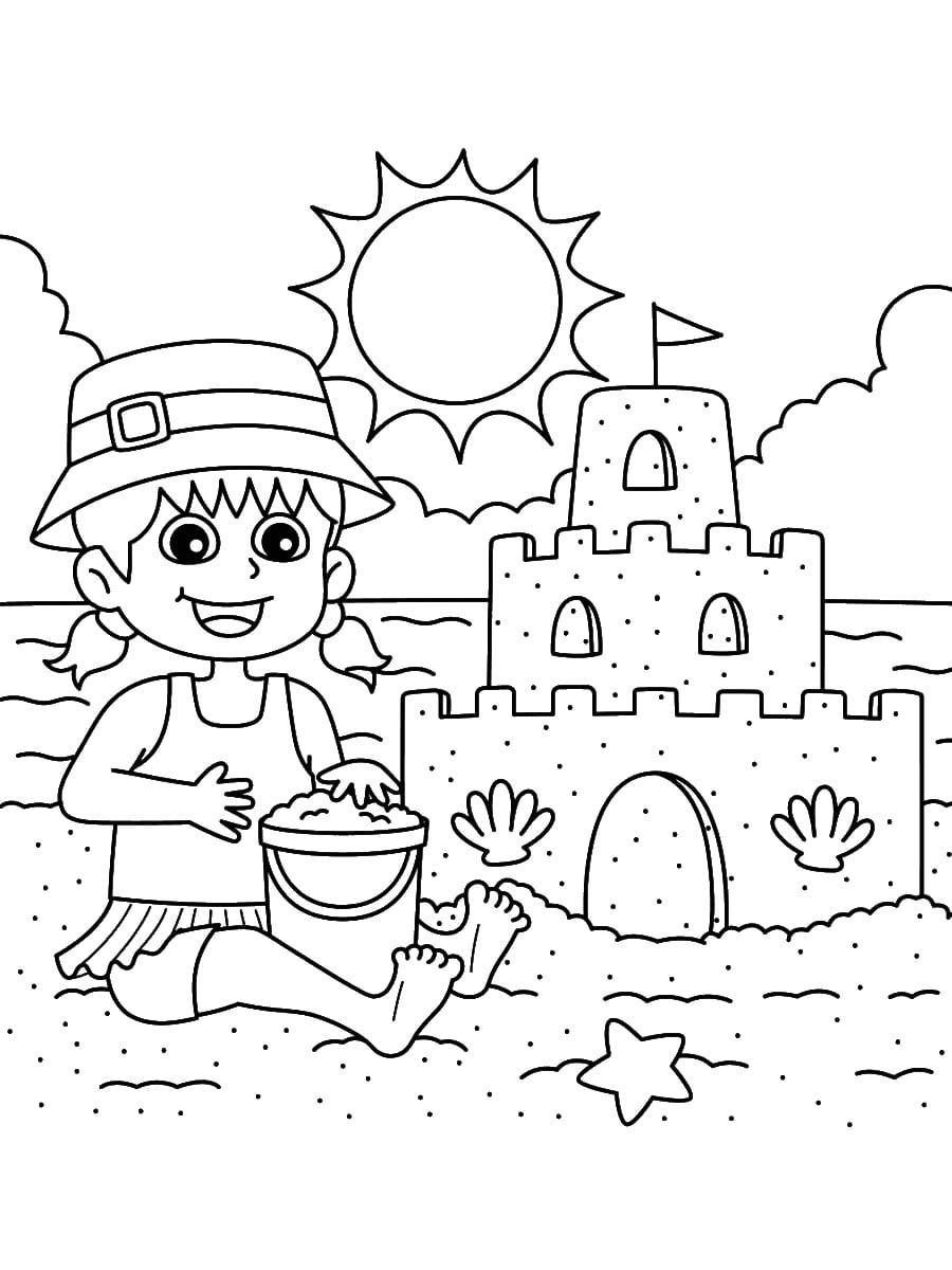 coloriage château de sable