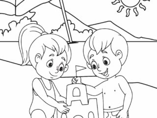coloriage château de sable