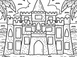 coloriage château de sable