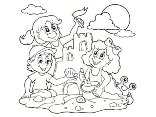 coloriage château de sable