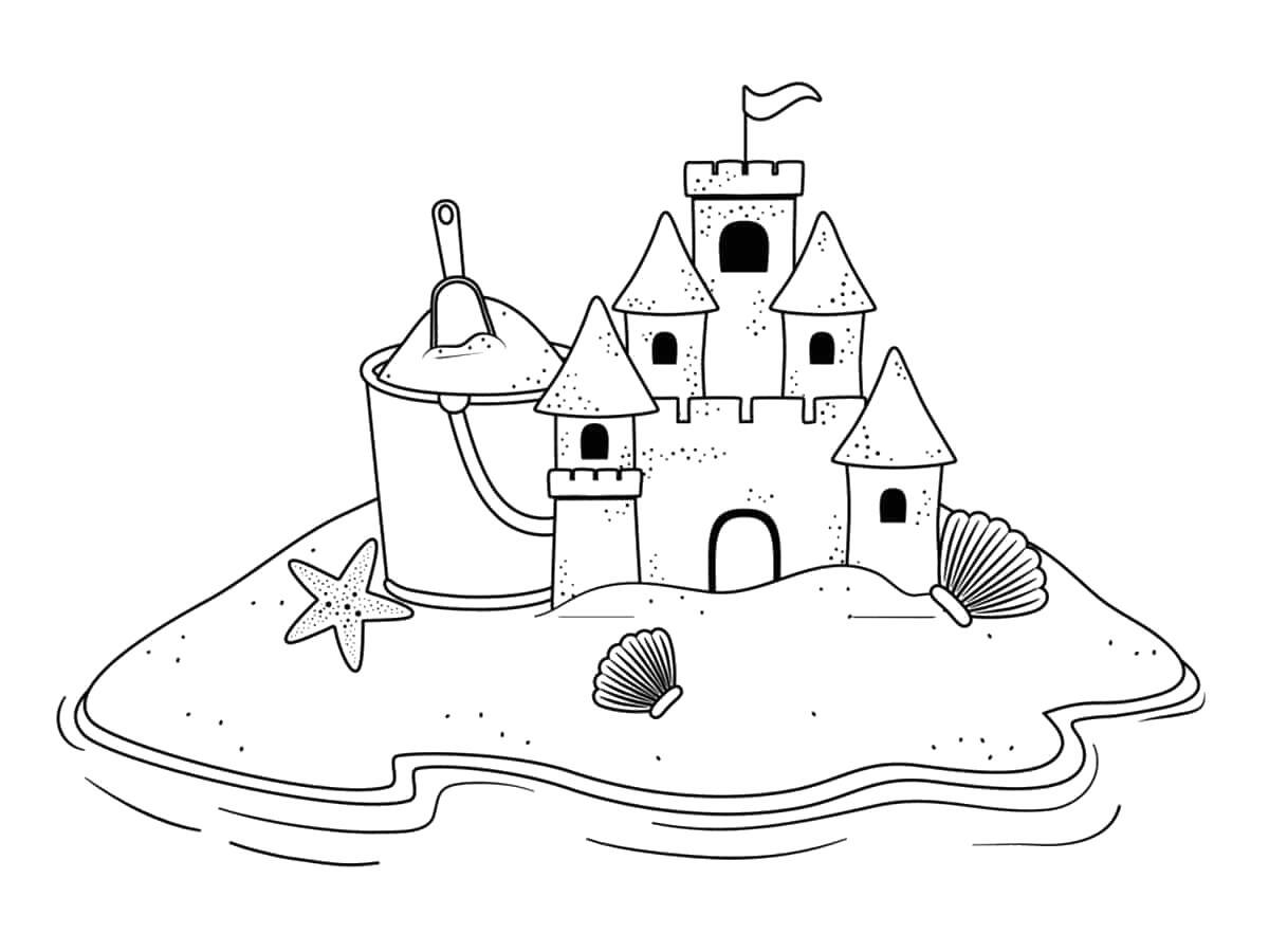 Coloriage château de sable