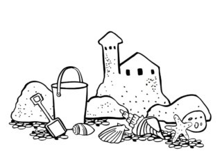 coloriage château de sable facile