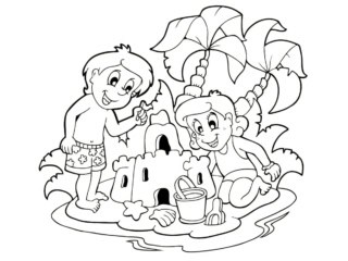 coloriage château de sable