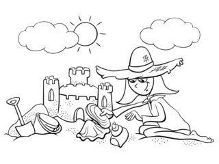 coloriage château de sable
