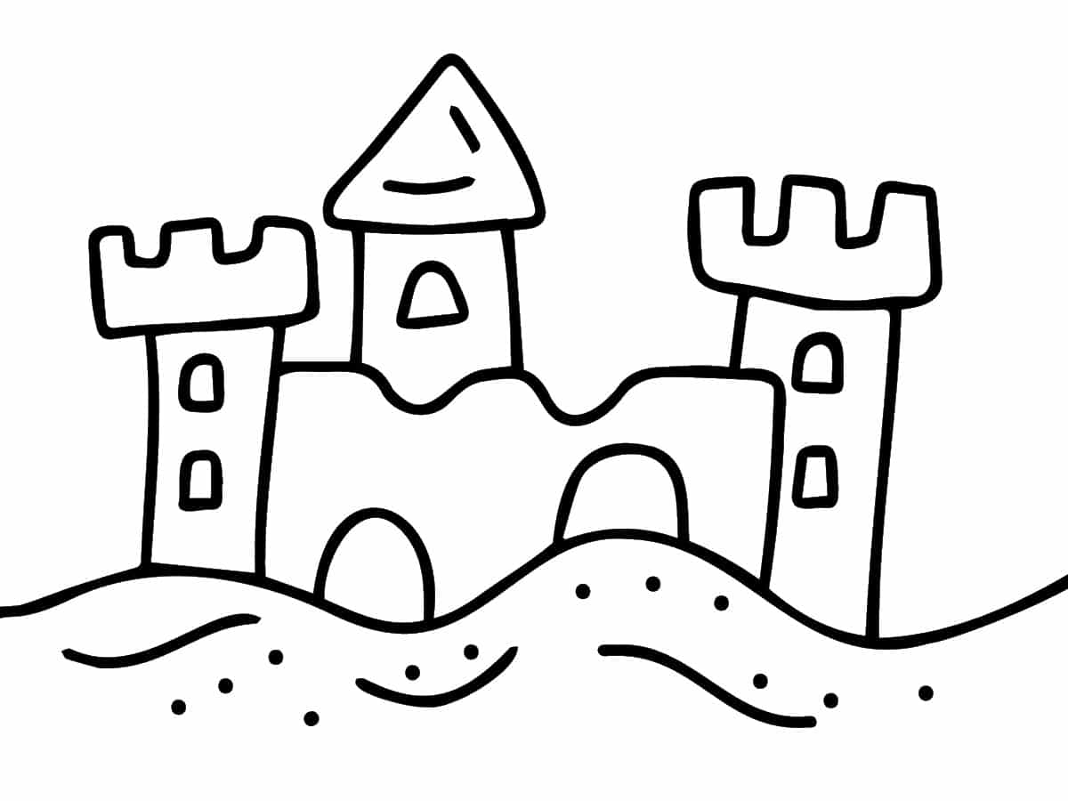 coloriage château de sable maternelle