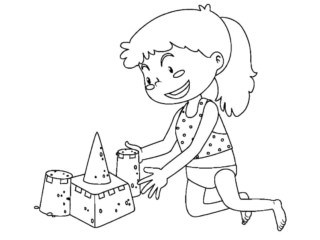 coloriage château de sable