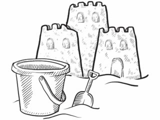 coloriage château de sable
