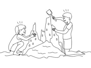 coloriage château de sable