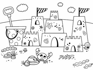coloriage château de sable