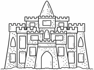 coloriage château de sable