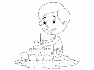 coloriage château de sable