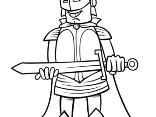 coloriage chevalier avec épée