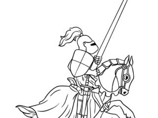 coloriage chevalier à cheval