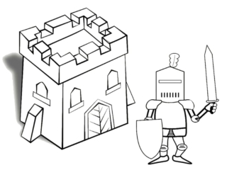 coloriage forteresse chevalier