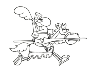 coloriage chevalier à cheval