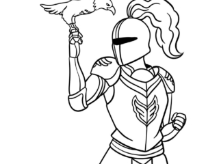 coloriage chevalier colombe