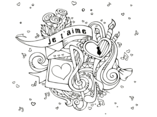 coloriage je t&#039;aime