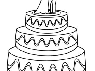 coloriage gâteau de mariage