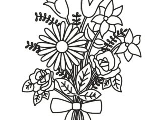 coloriage bouquet de marié