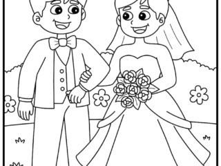 coloriage mariés