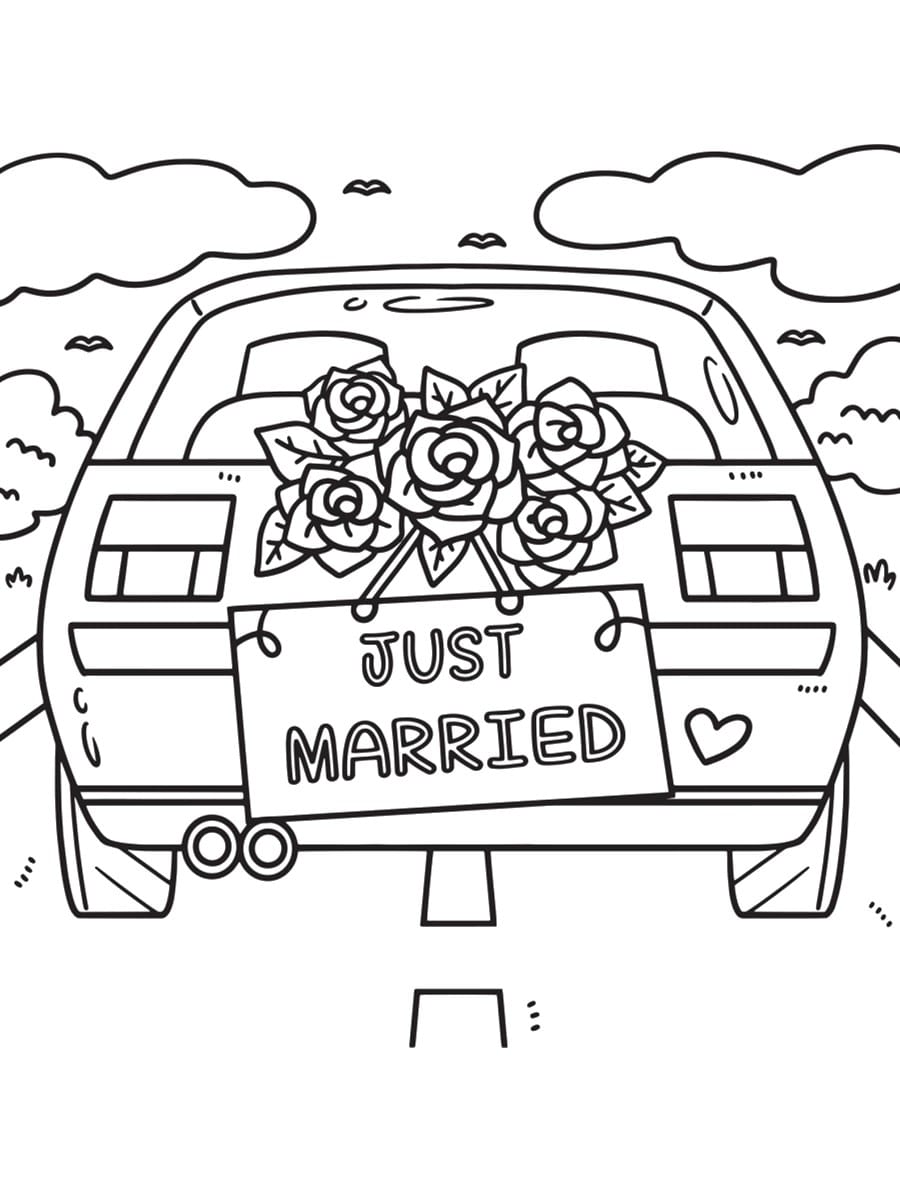 coloriage just married