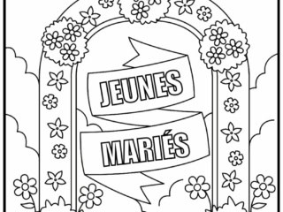 coloriage jeunes mariés