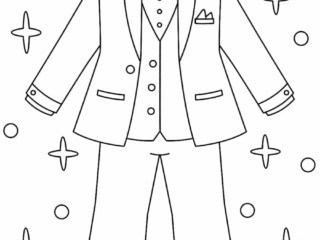coloriage costume de marié