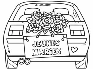coloriage jeunes mariés
