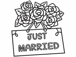coloriage just married