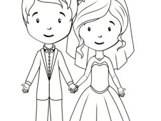 coloriage mariés
