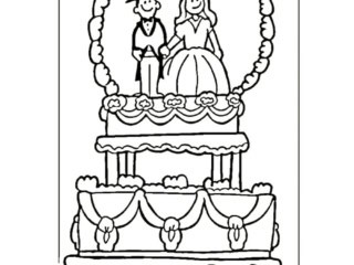 coloriage gâteau de mariage