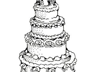 coloriage gâteau de mariage