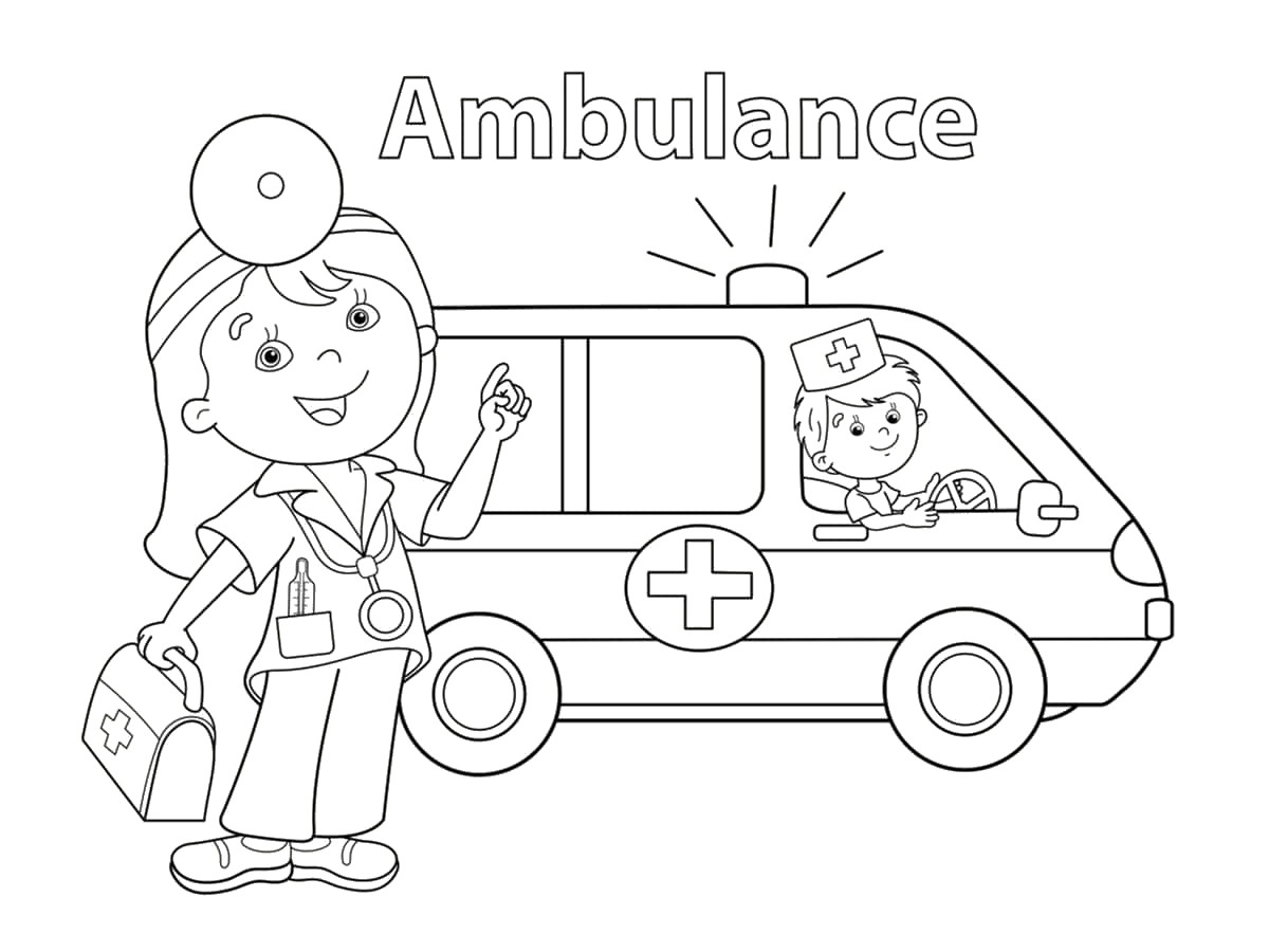 coloriage ambulance
