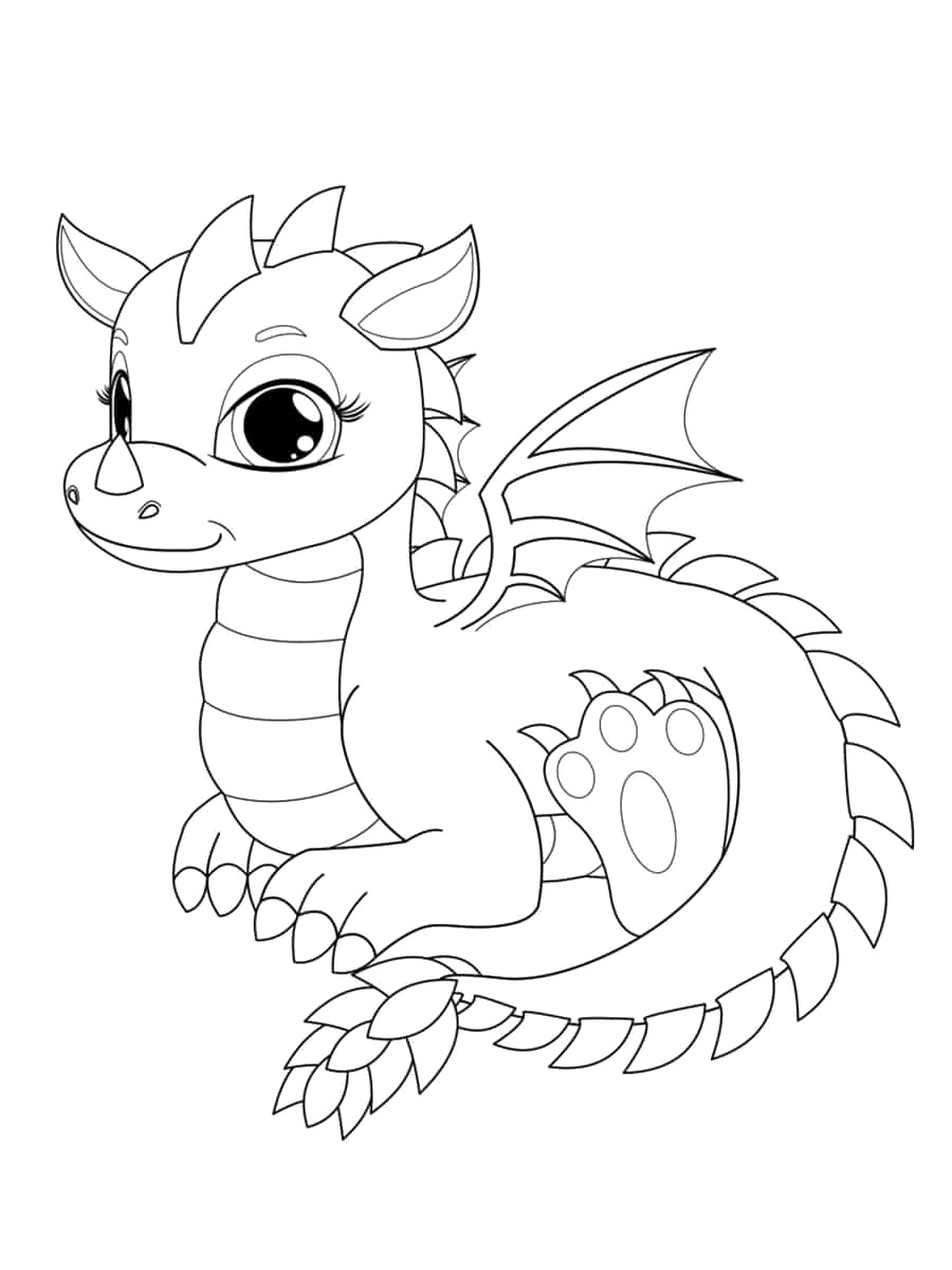 coloriage dragon mignon