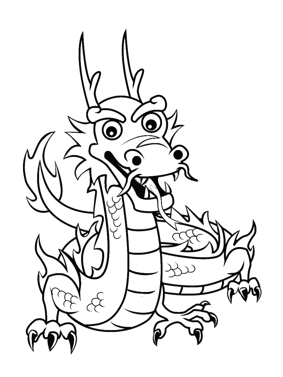 coloriage dragon chinois
