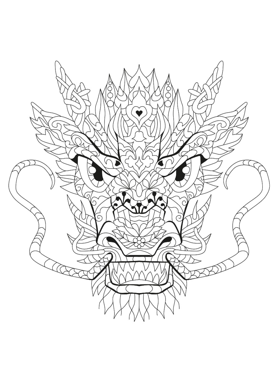 coloriage tête de dragon