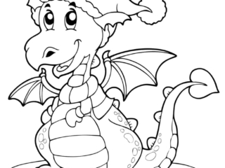coloriage dragon de noel