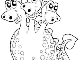 coloriage dragon à trois têtes