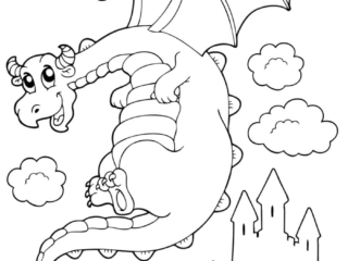 dragon à colorier