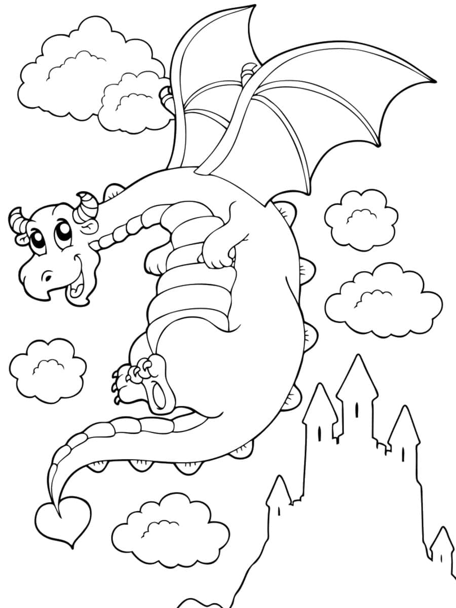 dragon à colorier